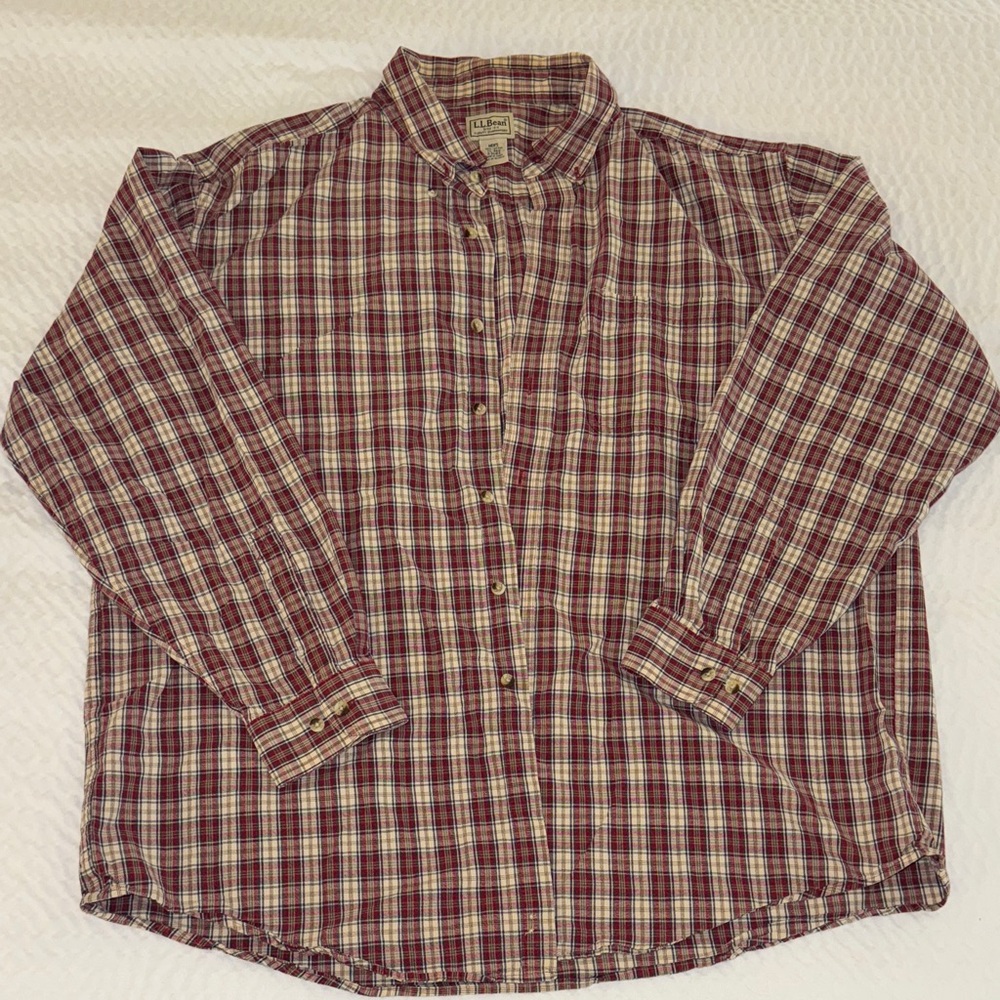 LL Bean Heavy Twill Button Up Shirt XL